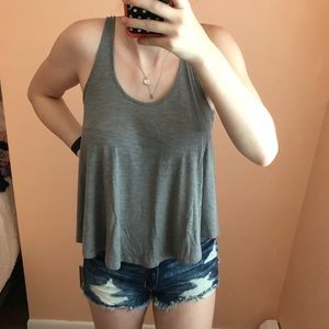 Gray Flowy Tank Top AE